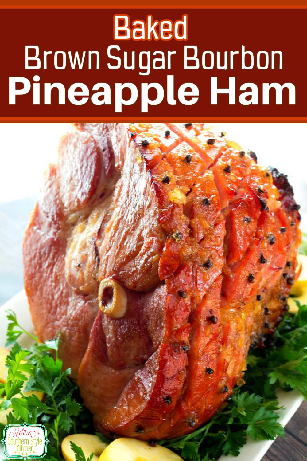 Brown Sugar Bourbon Pineapple Glazed Ham is the perfect centerpiece for your holiday table #brownsugarham #hamrecipes #southernham #bakedhamrecipes #brownsugarhamrecipe #borubonglazedham #easterrecipes #christmasrecipes #thanksgivingrecipes #glazedham #southernrecipes #southernfood #melissassouthernstylekitchen via @melissasssk