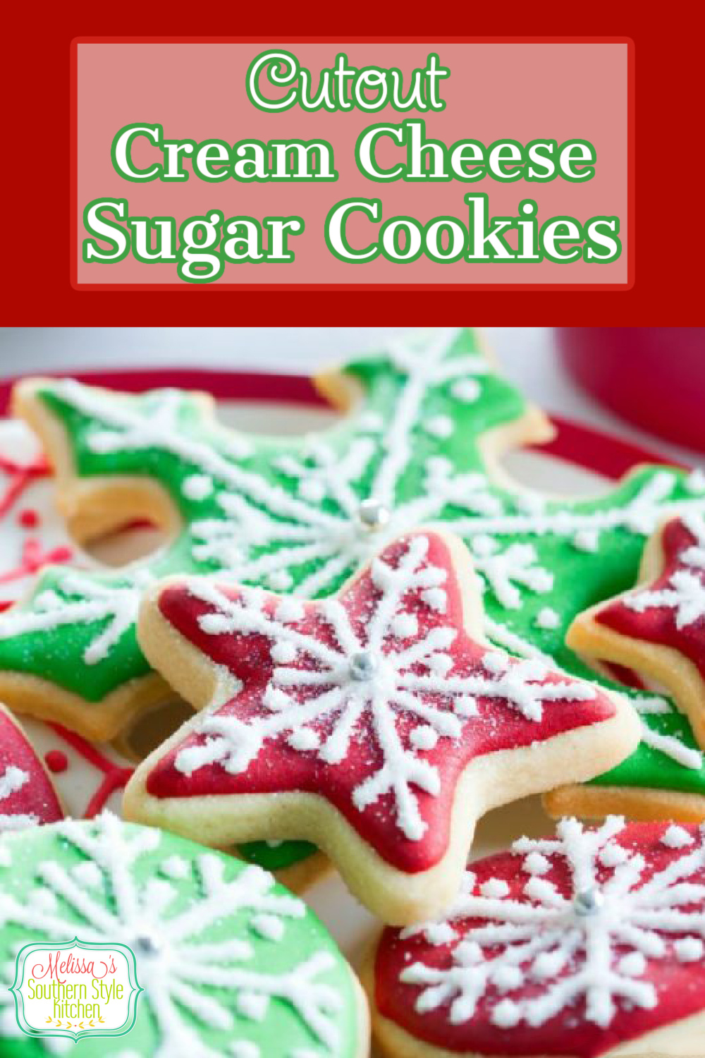 Add these Cutout Cream Cheese Sugar Cookies to your holiday baking plans #christmascookies #sugarcookies #bestsugarcookies #creamcheesecookies #cookierecipes #holidayrecipes #holidaybaking #creamcheesecookies #holidays #cookieswap #desserts #dessertfoodrecipes #southernrecipes #southernfood #melissassouthernstylekitchen via @melissasssk