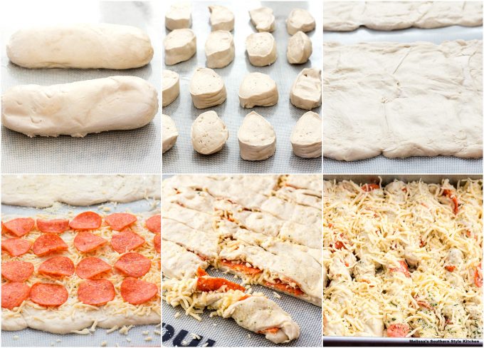 step-by-step preparation images and ingredients for Bread Sticks