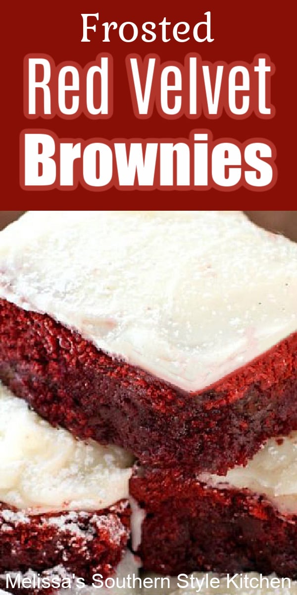 These scratch made cream cheese Frosted Red Velvet Brownies are rich and fudgy making them impossible to resist #redvelvetbrownies #brownies #browniesrecipes #redvelvetdesserts #browniesrecipes #homemadebrownies #creamcheesefrosting