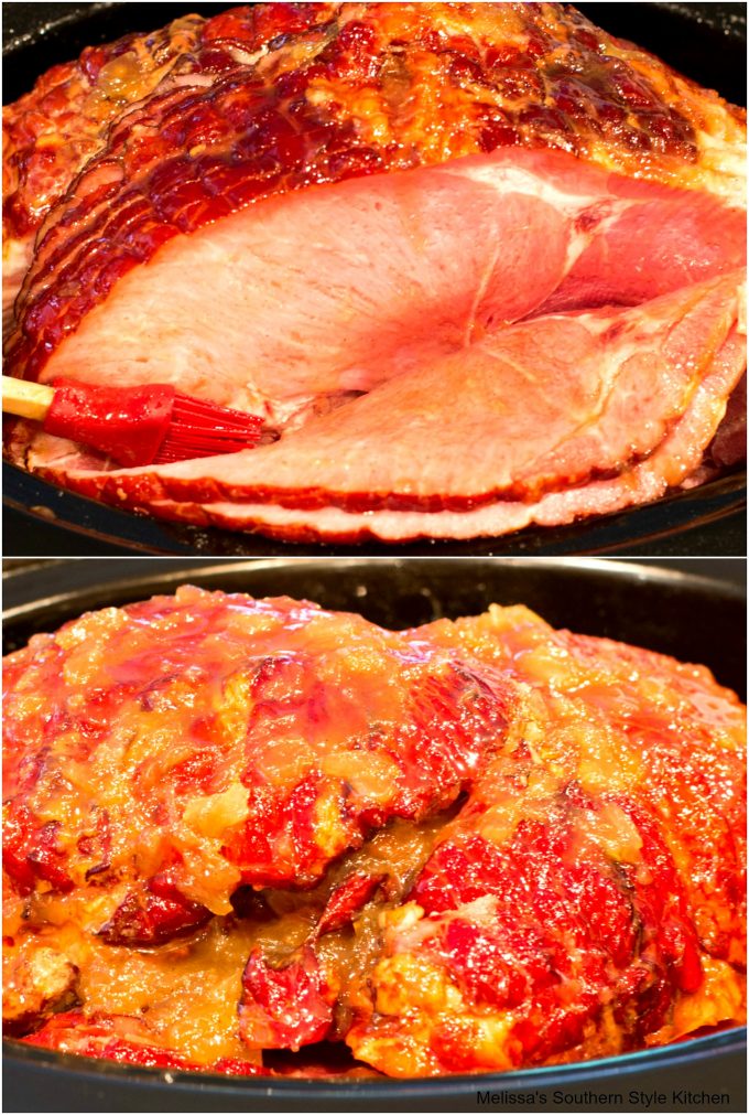 how to make Slow Cooked Pineapple Brown Sugar Glazed Ham