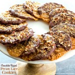 Chocolate Dipped Pecan Lace Cookies dessert
