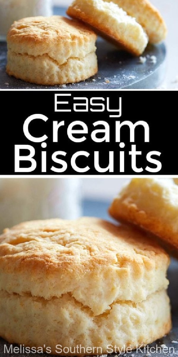 You'll only need three ingredients to make these Easy Cream Biscuits #creambiscuits #southernbiscuits #biscuits #southernrecipes #easybiscuits #easybiscuitrecipes