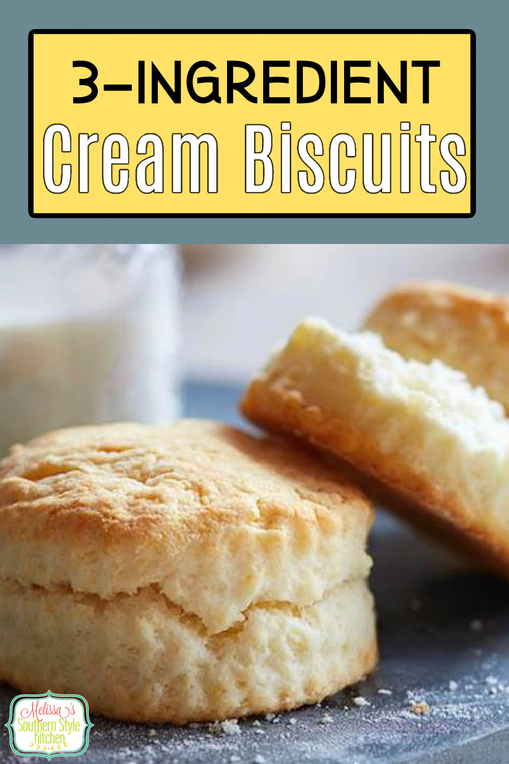 You'll only need three ingredients to make these Easy Cream Biscuits #creambiscuits #southernbiscuits #biscuits #southernrecipes #easybiscuits #easybiscuitrecipes via @melissasssk