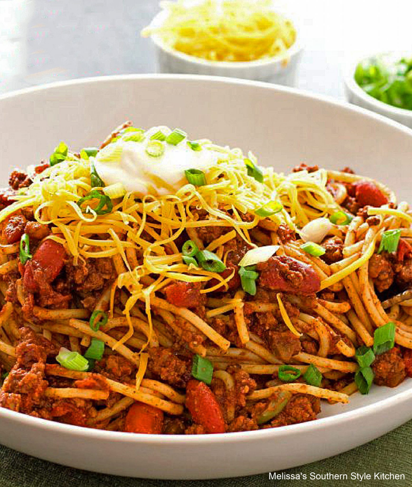 Chili Spaghetti - melissassouthernstylekitchen.com