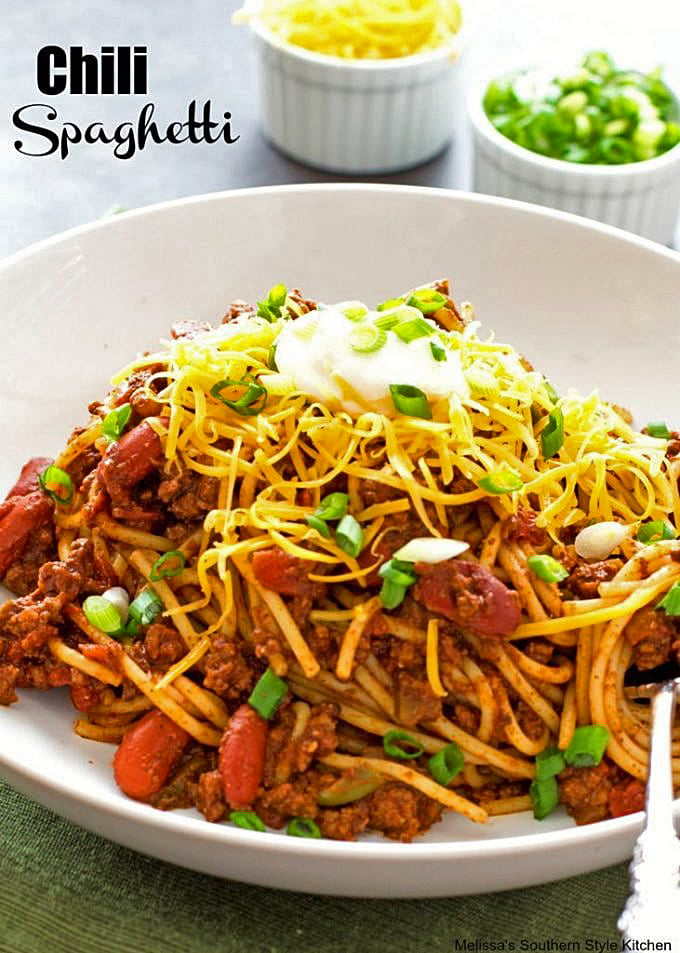 single serving Chili Spaghetti 