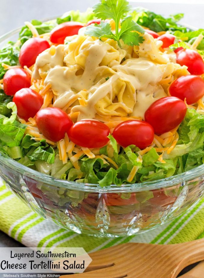 Layered Southwestern Cheese Tortellini Salad