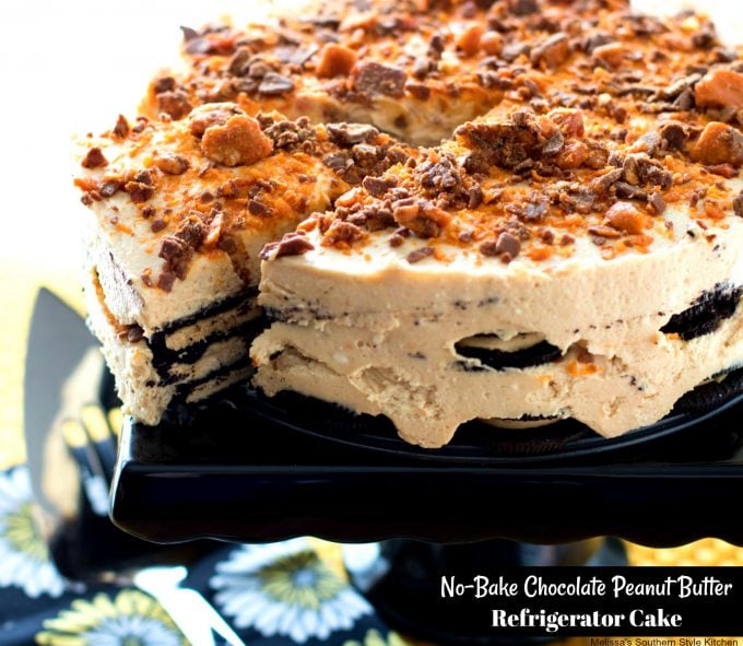 No-Bake Chocolate Peanut Butter Refrigerator Cake