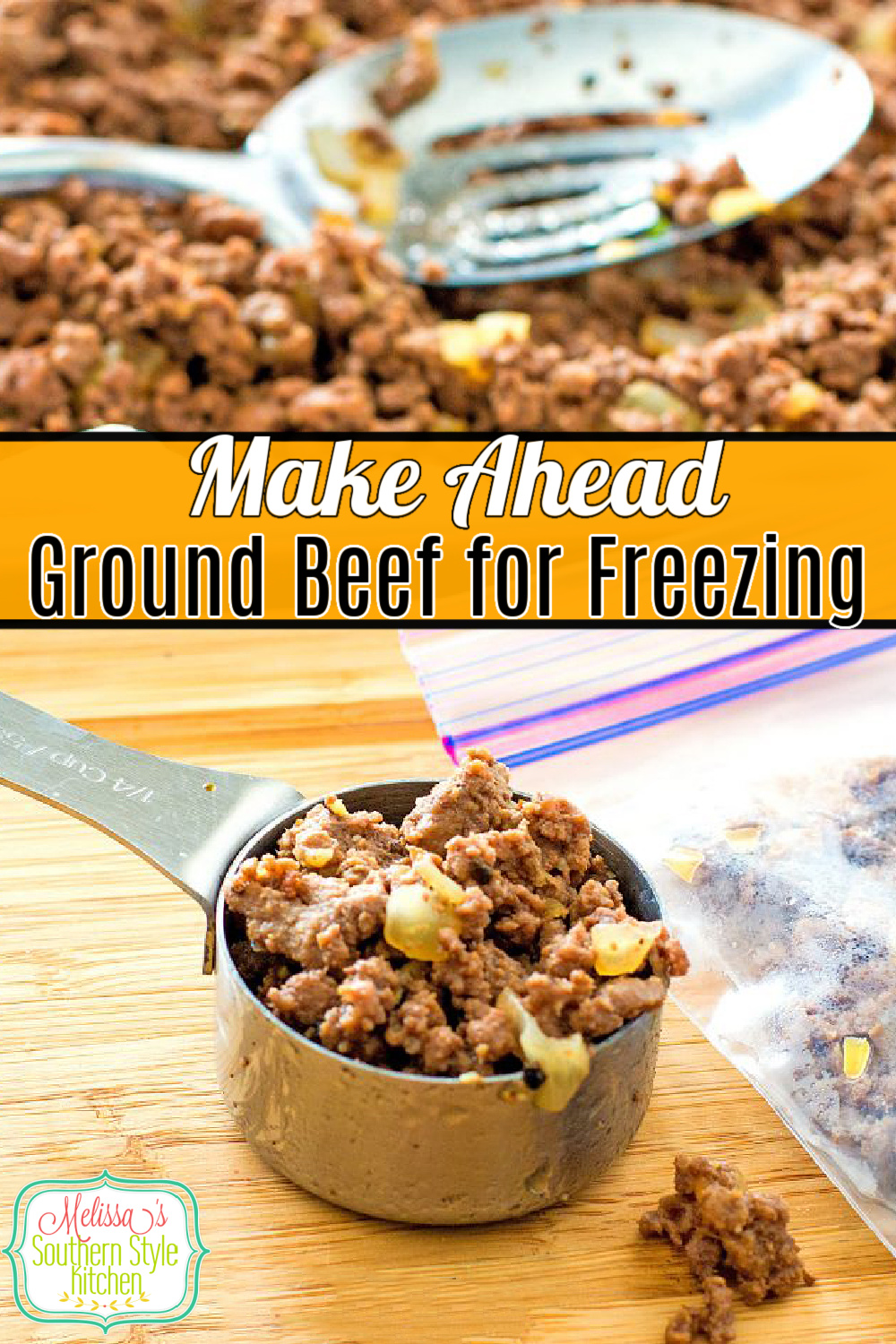 Learn how to Make Ahead Ground Beef for Freezing and have it ready for busy day meals using it for sloppy joes, to tacos and spaghetti. #groundbeef #easygroundbeefrecipes #tacos #sloppyjoes #30minutemeals #dinnerideas #easyrecipes #freezermeals via @melissasssk