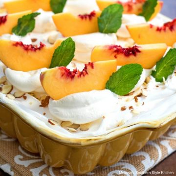 Peaches and Cream Poke Cake recipe