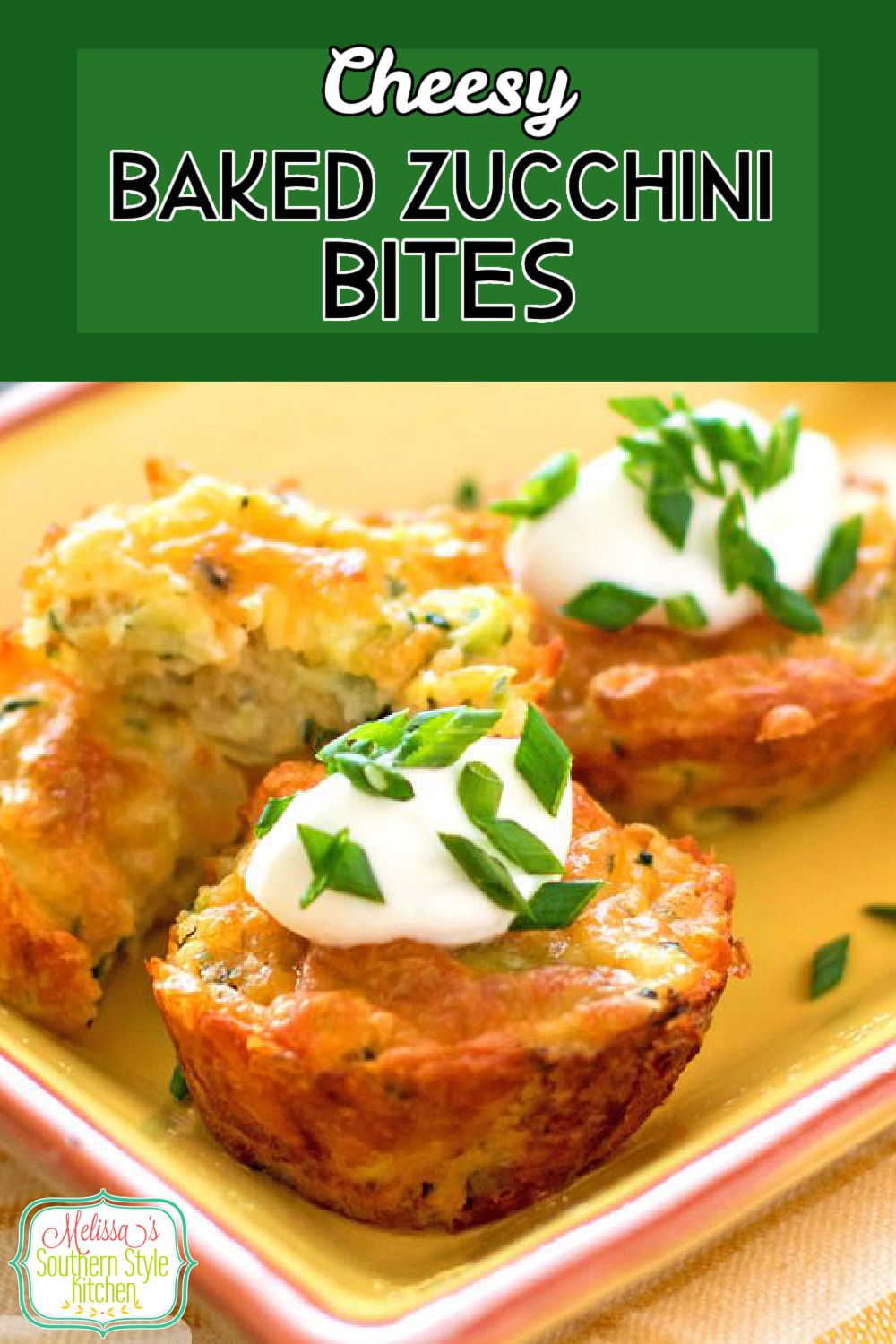 These cheesy mini zucchini bites are like peanuts, you can't stop at one! #zucchini #zucchinibites #zucchinimuffins #cheddarcheese #appetizers #squash #minimuffins #sidedishrecipes #southernfood #southernrecipes