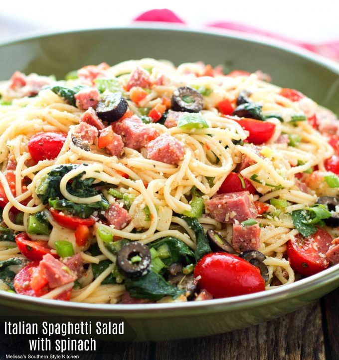 Italian Spaghetti Salad with Spinach
