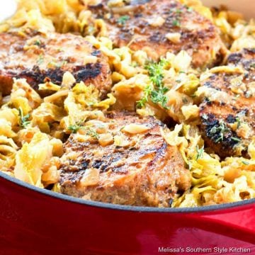 Braised Pork Chops with Cabbage and Apples recipe