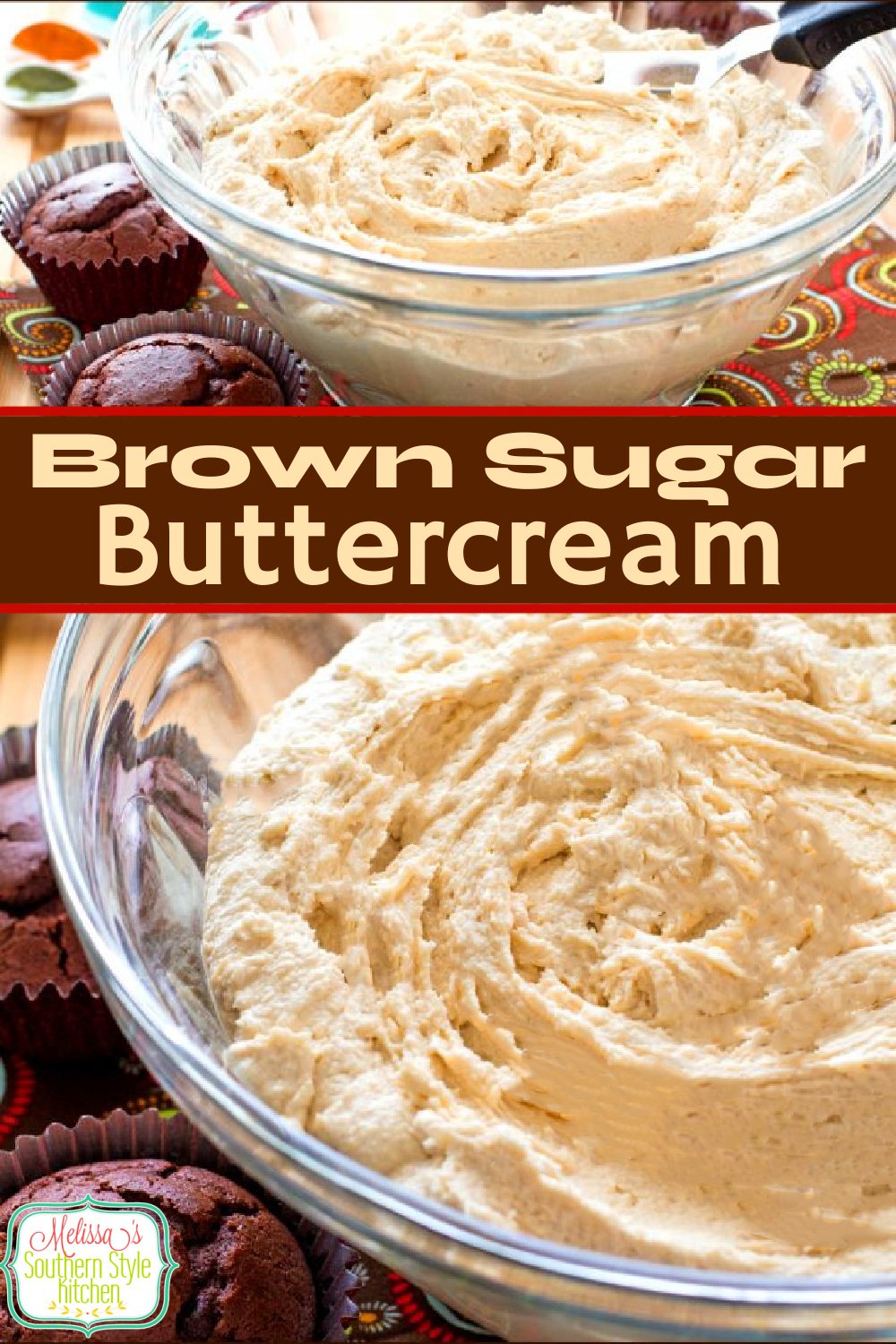You'll elevate your cake frostings with this rich and buttery homemade Brown Sugar Buttercream for slathering on cakes, cupcakes and muffins. #brownsugarfrosting #brownsugarbuttercream #buttercreamrecipes #cakefrosting #icingrecipes #desserts #southernrecipes via @melissasssk