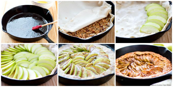 step-by-step pictures for preparing stuffed crust apple pie