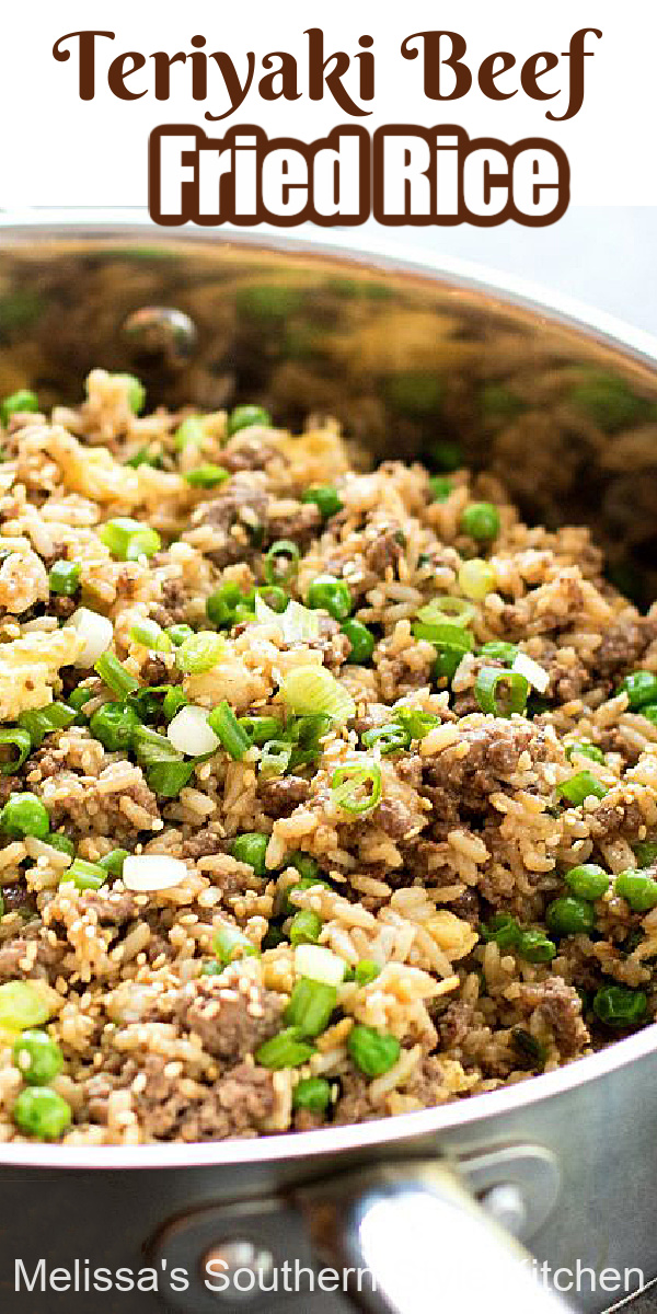 This tasty fried rice uses ground beef for a dinner option packed with flavor #friedrice #easygroundbeefrecipes #groundbeef #teriyakibeef #teriyakirice #easydinnerrecipes #dinner #dinnerideas #rice #ricerecipes via @melissasssk