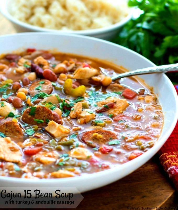 Cajun 15 Bean Soup with Turkey and Andouille Sausage