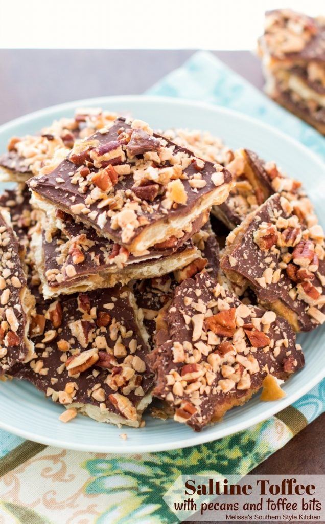 Saltine Toffee with Pecans and Toffee Bits