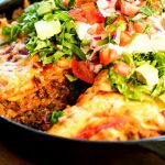 Recipe For Stacked Beef and Bean Tostada Skillet