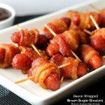 spicy Bacon Wrapped Brown Sugar Smokies
