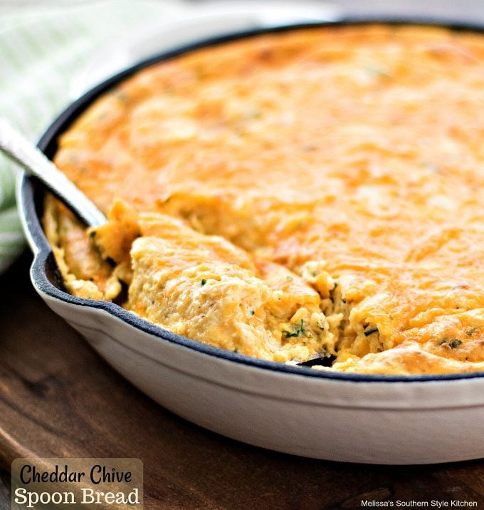 baked Cheddar Chive Spoon Bread