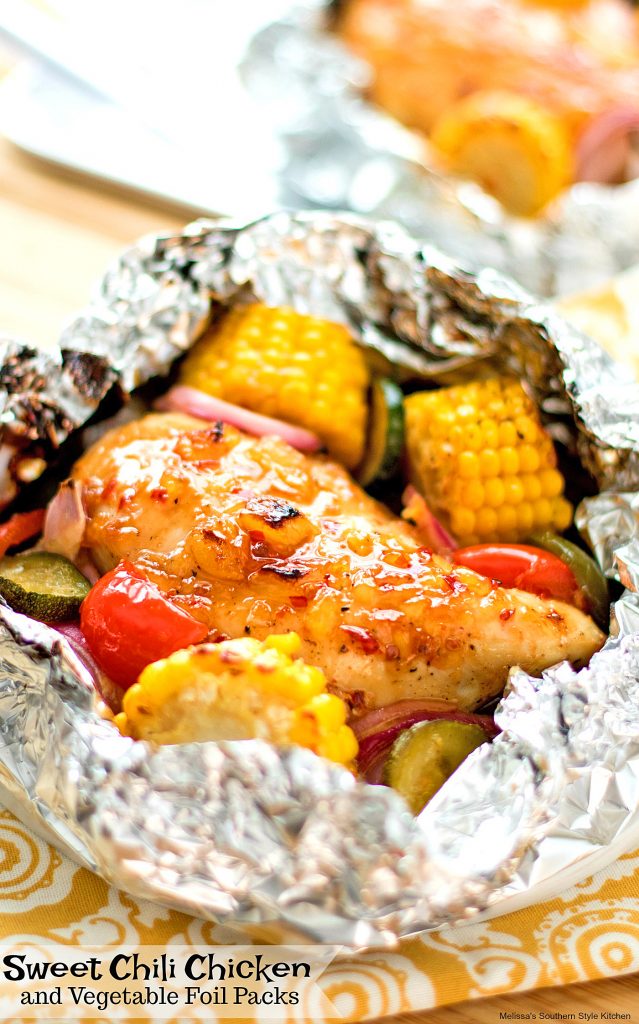 Sweet Chili Chicken and Vegetable Foil Packs