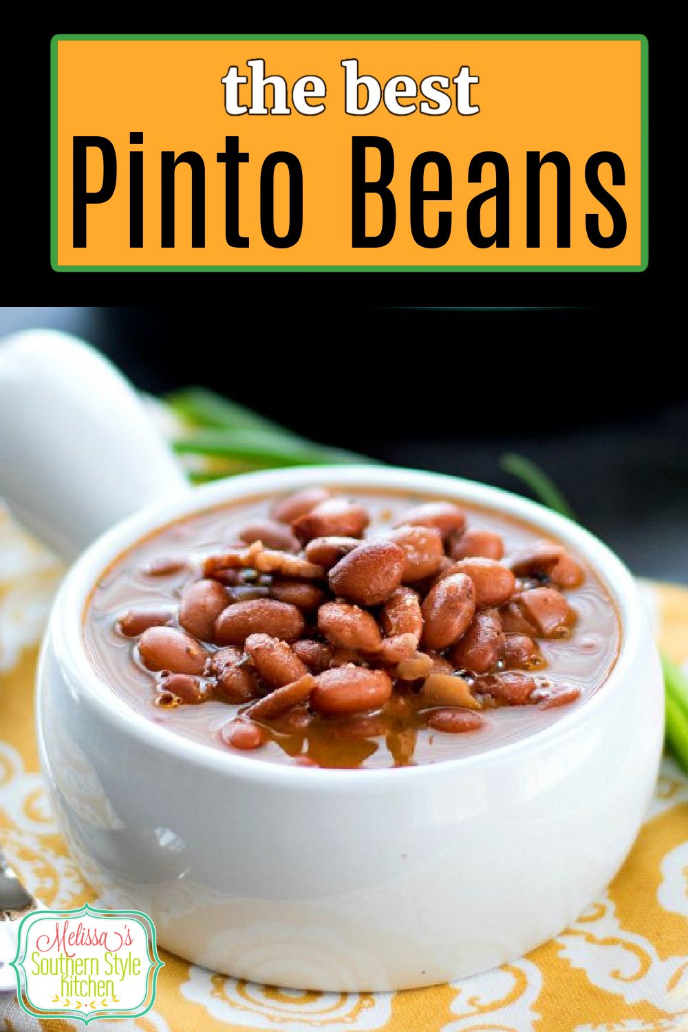 The addition of bacon and a fresh blend of seasonings elevates this budget friendly Southern classic #pintobeans #perfectpintobeans #beansrecipes #southernfood #dinner #dinnerideas #familyfriendly #budgetfriendlyrecipes #beans #brownbeans #maindish #sidedishrecipes #southernrecipes via @melissasssk