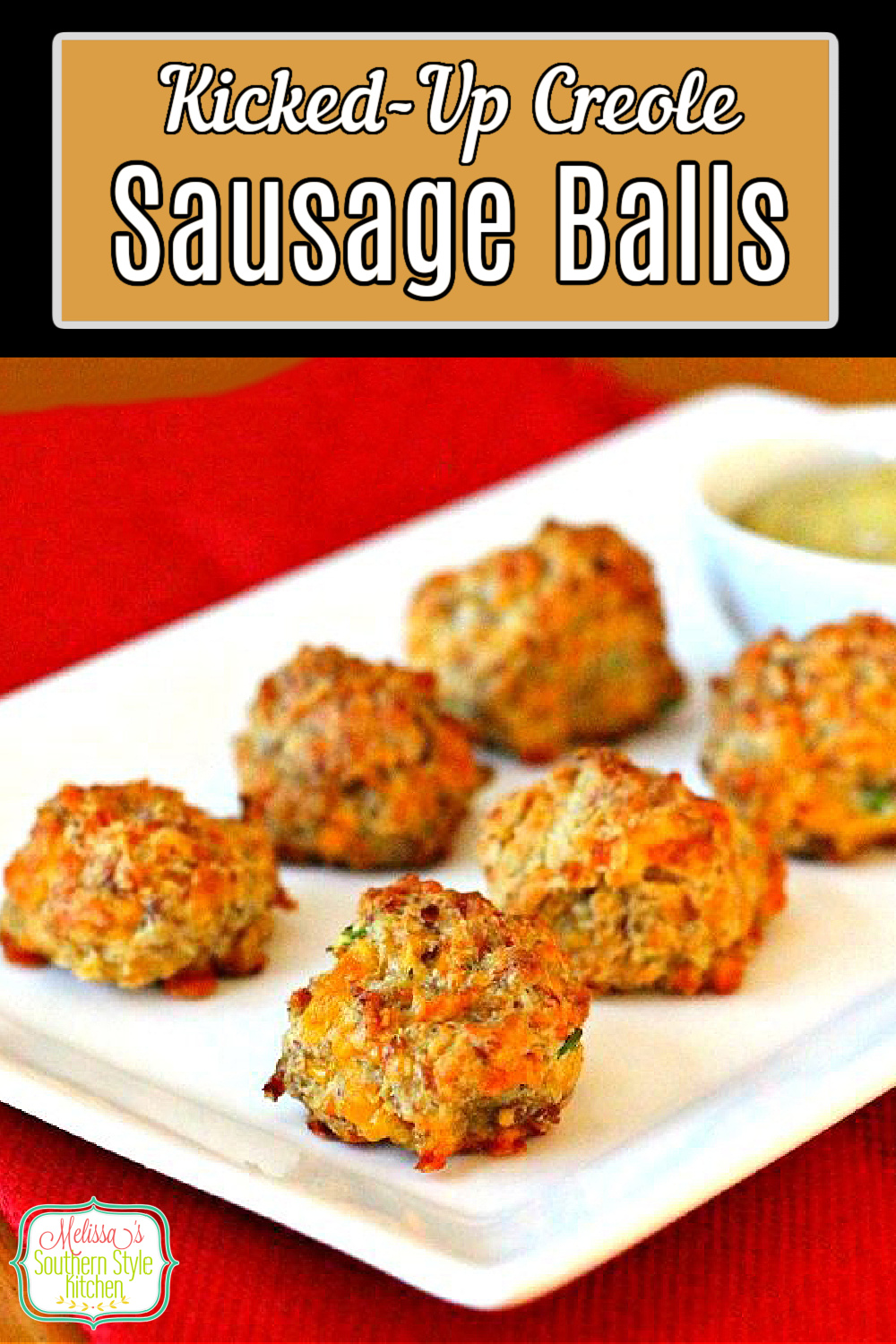 Whether it's Fat Tuesday, Mardis Gras or the holidays, these Kicked Up Creole Sausage Balls feature a flavor twist that makes them perfect for your appetizer menu #sausageballs #appetizers #creolesausageballs #fattuesday #mardisgras #sausagerecipes #holidayappetizers #snacks #brunch #partyfood #footballfood via @melissasssk