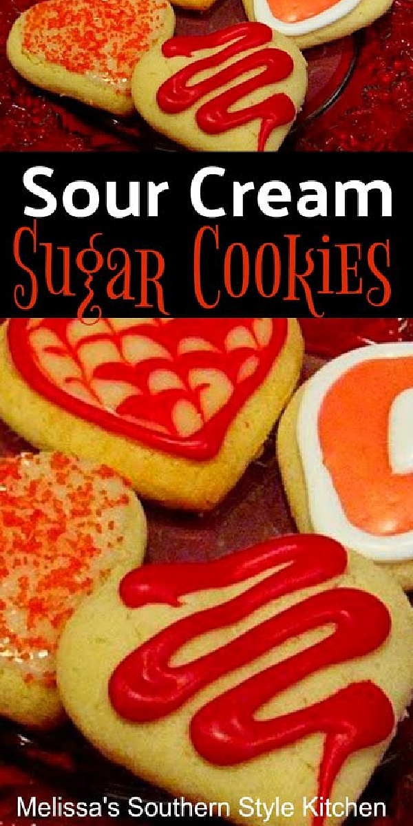 Sour Cream Sugar Cookies for the special people in your life #valentinesday #sugarcookies #desserts #bestcookierecipes #sourcreamsugarcookies #christmascookies #southernrecipes #desserts #easycookierecipes via @melissasssk