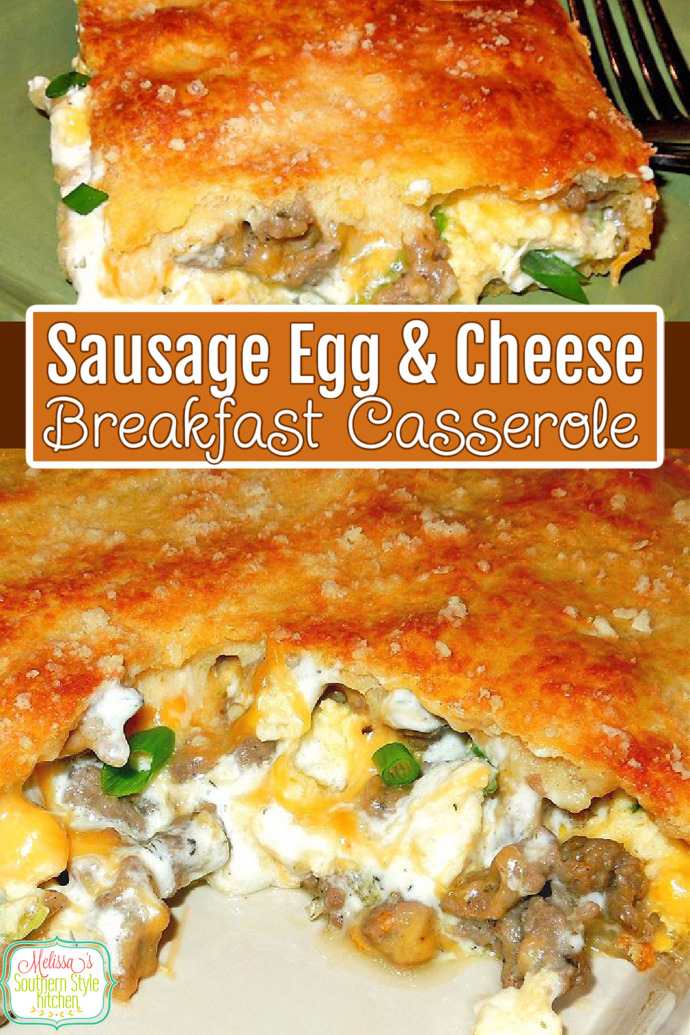 Start your morning right with a piece of Sausage Egg and Cheese Breakfast Casserole #breakfastcasserole #brunch #overnightcasserole #sausageanseggs #sausageeggandcheese #sausageandeggcasserole #casserolerecipes #casseroles #holidaybrunch #southernfood #southernrecipes via @melissasssk