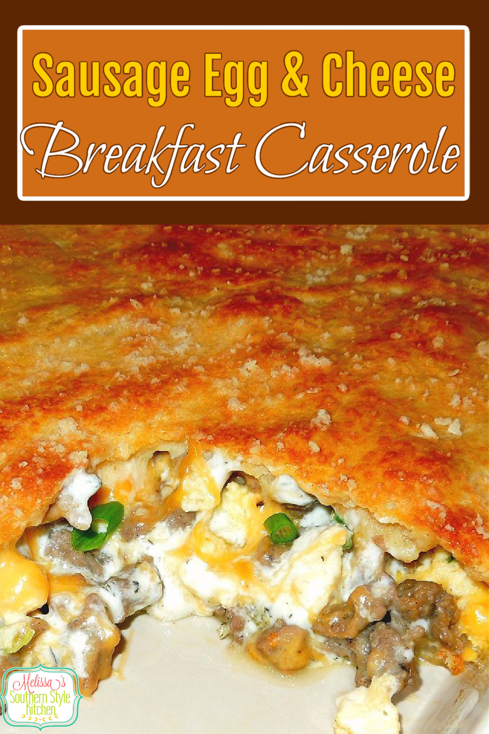 Start your morning right with a piece of Sausage Egg and Cheese Breakfast Casserole #breakfastcasserole #brunch #overnightcasserole #sausageanseggs #sausageeggandcheese #sausageandeggcasserole #casserolerecipes #casseroles #holidaybrunch #southernfood #southernrecipes via @melissasssk