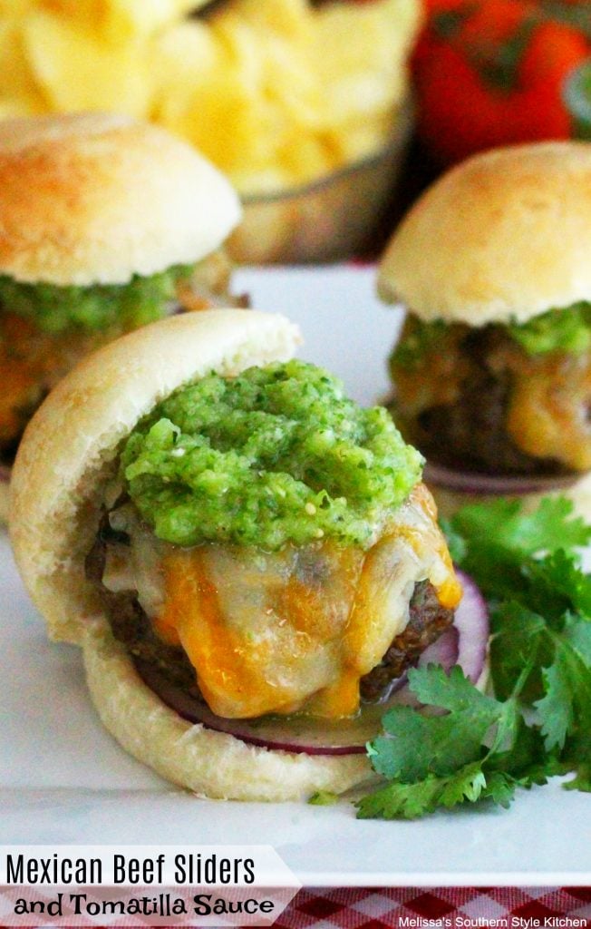 Mexican Beef Sliders and Tomatilla Sauce