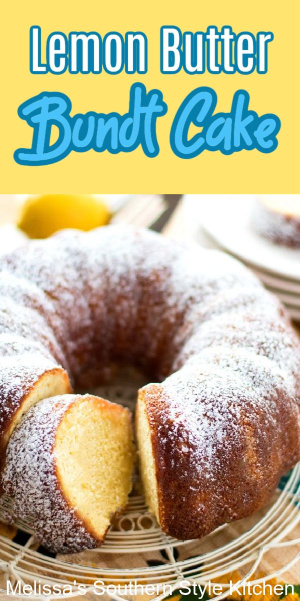 Tantalize your taste buds with the pop of citrus in this Lemon Butter Bundt Cake #lemoncake #buttercake #cakes #cakerecipe #lemondesserts #dessertfoodrecipes #desserts #southernfood #holidaybaking #southernrecipes #bundtcake #bundtcakerecipes