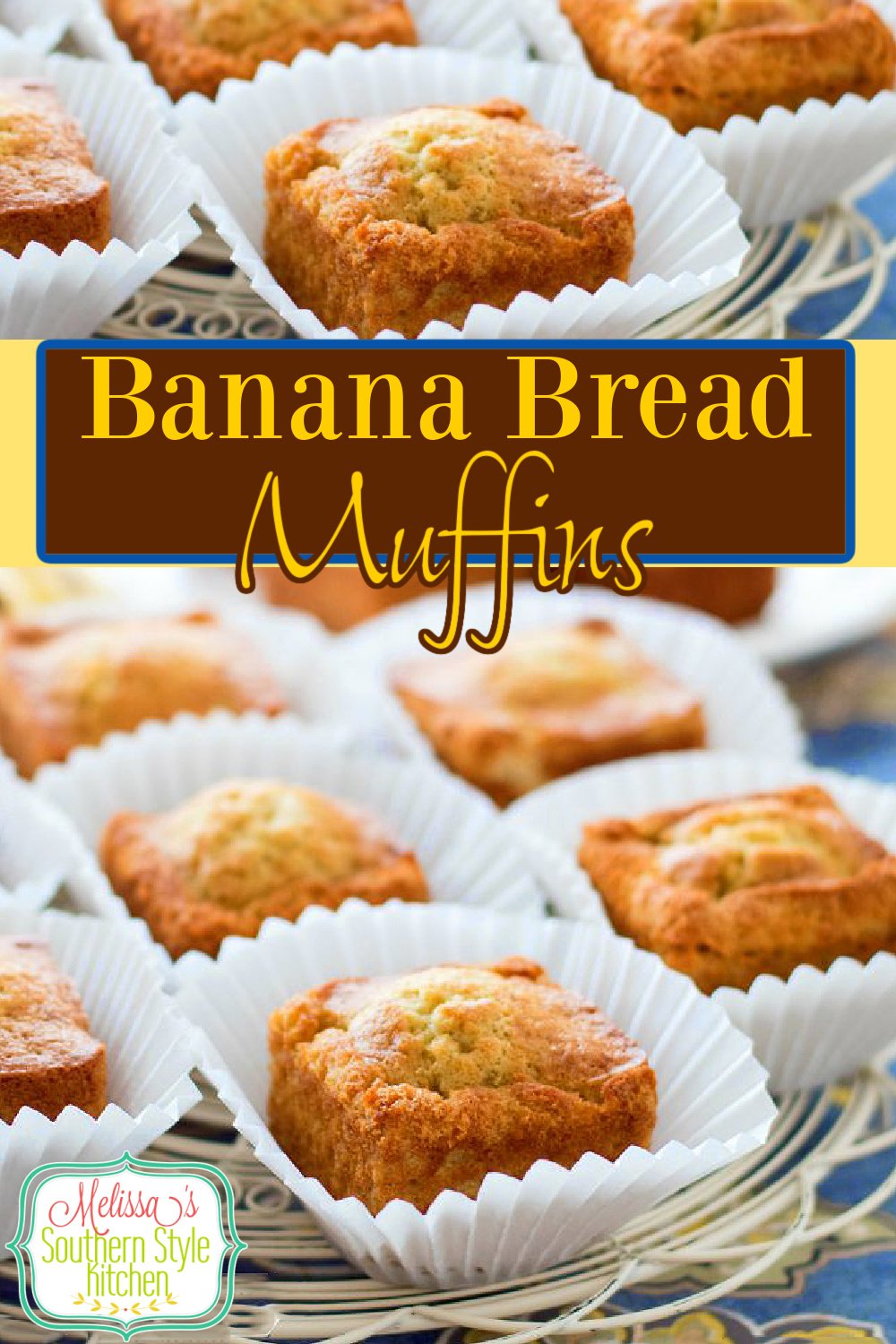 Sweet homemade Banana Bread Muffins #bananabreadmuffins #bananabread #muffins #bananas #brunch #breakfast #holidaybrunch #teatime #sweetbreadrecipes #southernfood #southernrecipes #melissassouthernstylekitchen via @melissasssk