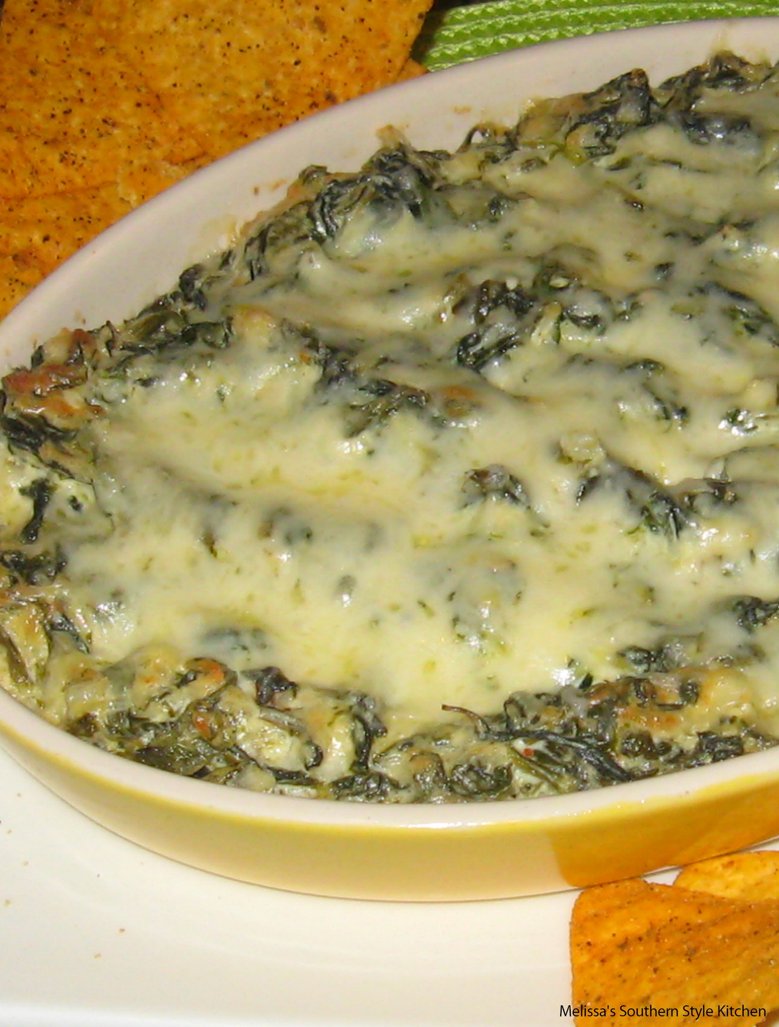 baked spinach and cheese in a dish