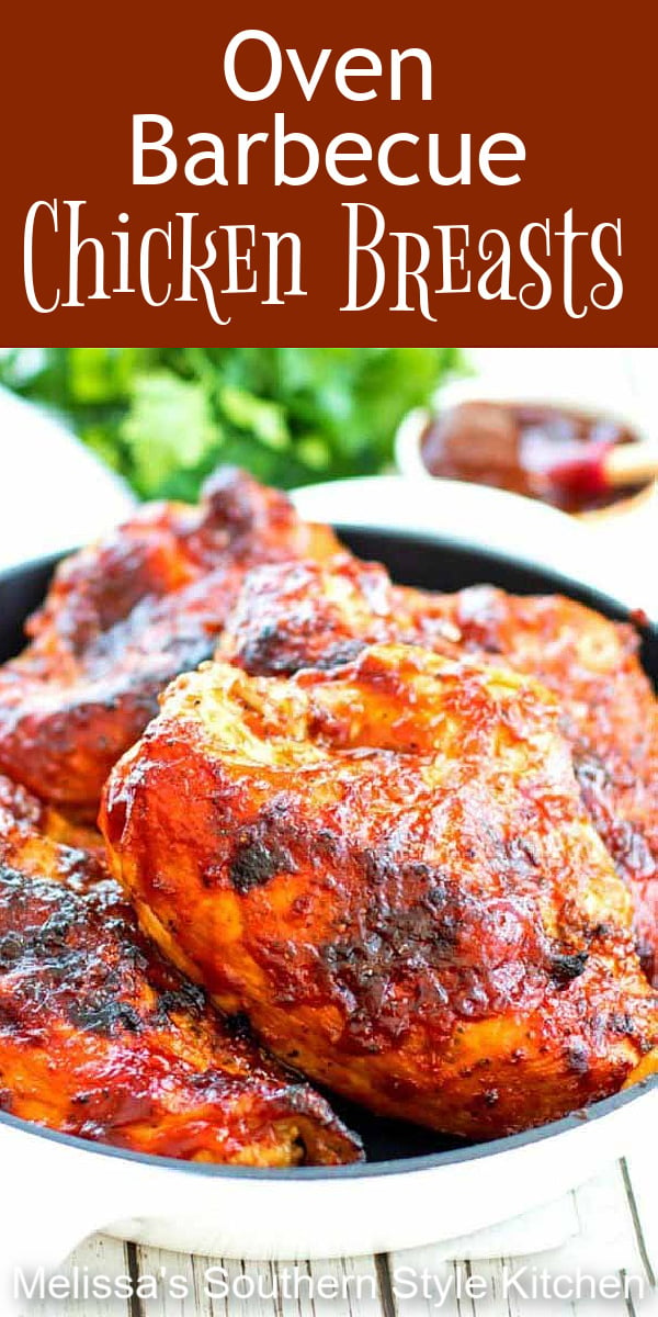 Finger licking delicious Oven BBQ Chicken Breasts are a weekday feast #barbecuechicken #chickenrecipes #chickenbreastrecipes #roastedchicken #bbq #bbqchicken #roastchicken #dinner #dinnerideas #southernfood #southernrecipes