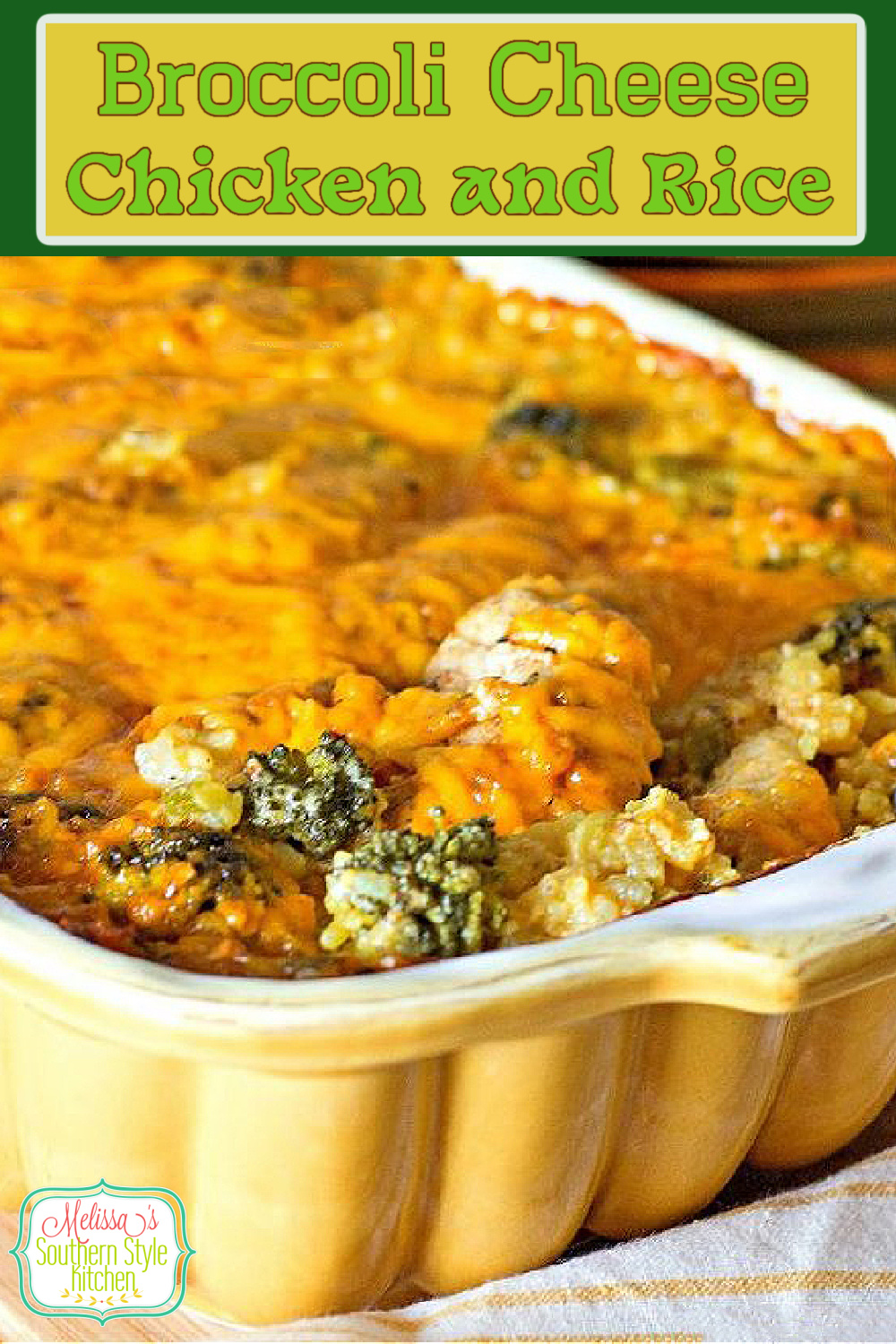 This tummy filling Broccoli Cheese Chicken and Rice casserole is packed with seasoned chicken, broccoli, rice and plenty of gooey cheese #broccolicheese #broccolicheesechicken #chickencasseroles #chickenandrice #ricecasserole #casserolerecipes #dinner #dinnerideas #southernfood #southernrecipes #cheddarbroccoliricecasserole