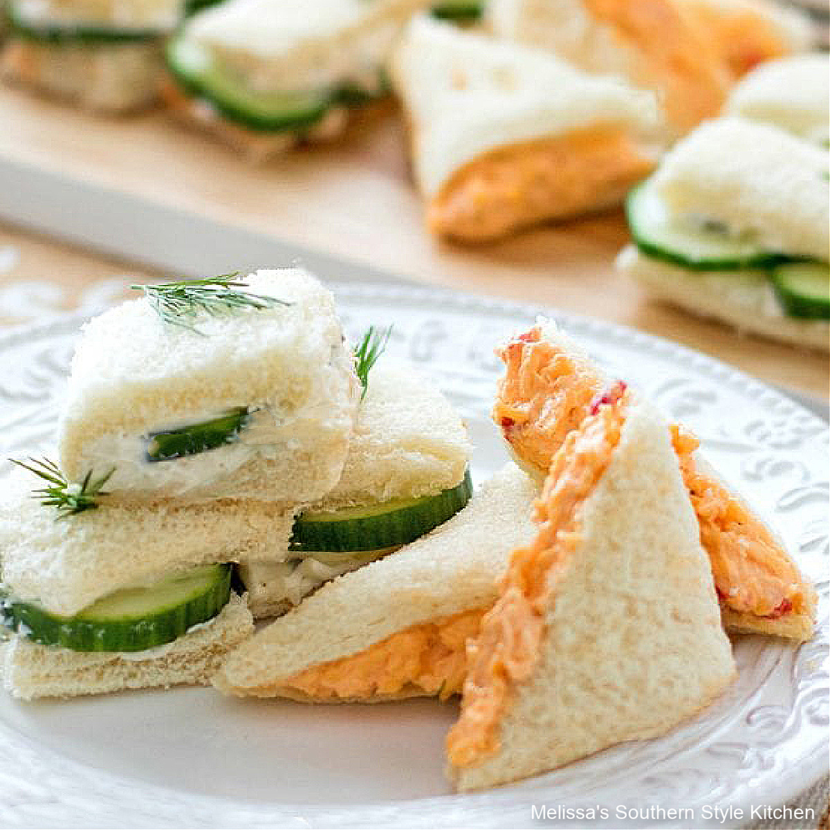 Cucumber and Pimiento Cheese Tea Sandwiches
