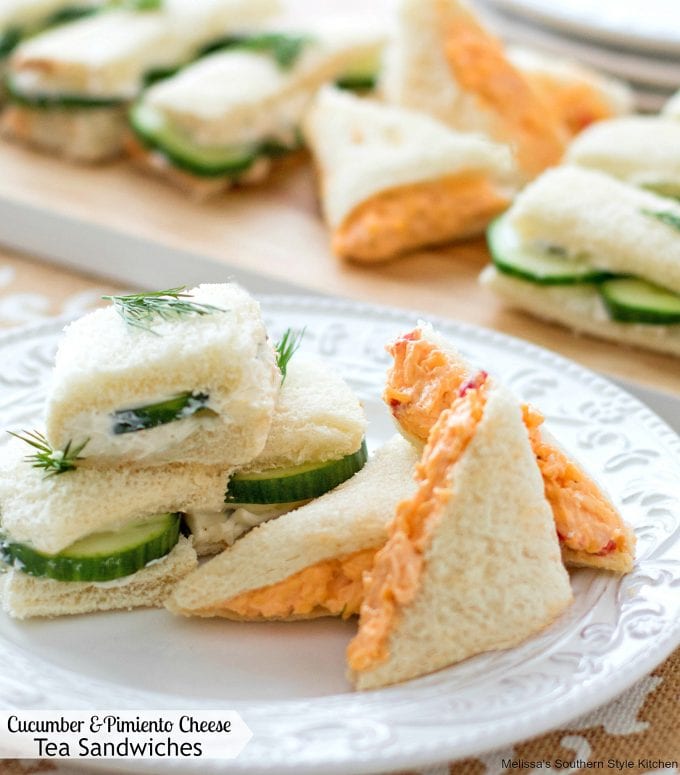  Cucumber and Pimiento Cheese Tea Sandwiches