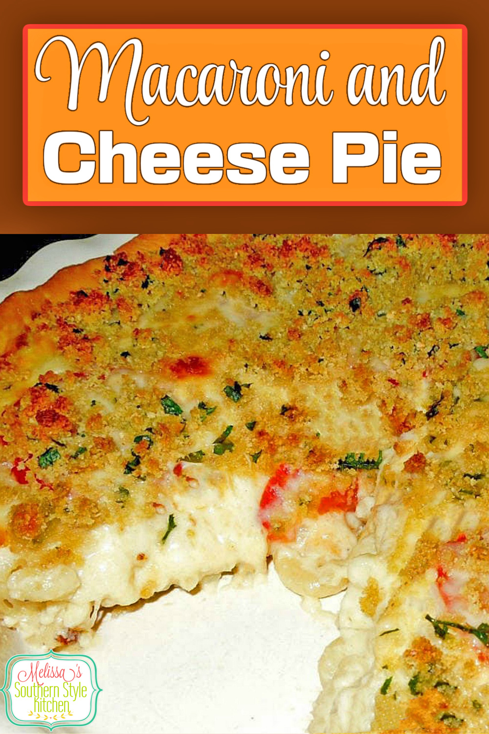 Enjoy a grown-up version of a comfort food classic #macaroniandcheese #macaroniandcheesepie #macaronipie #macaroni #pasta #cheese #plumtomatoes #dinner #dinnerideas #southernfood #southernrecipes via @melissasssk