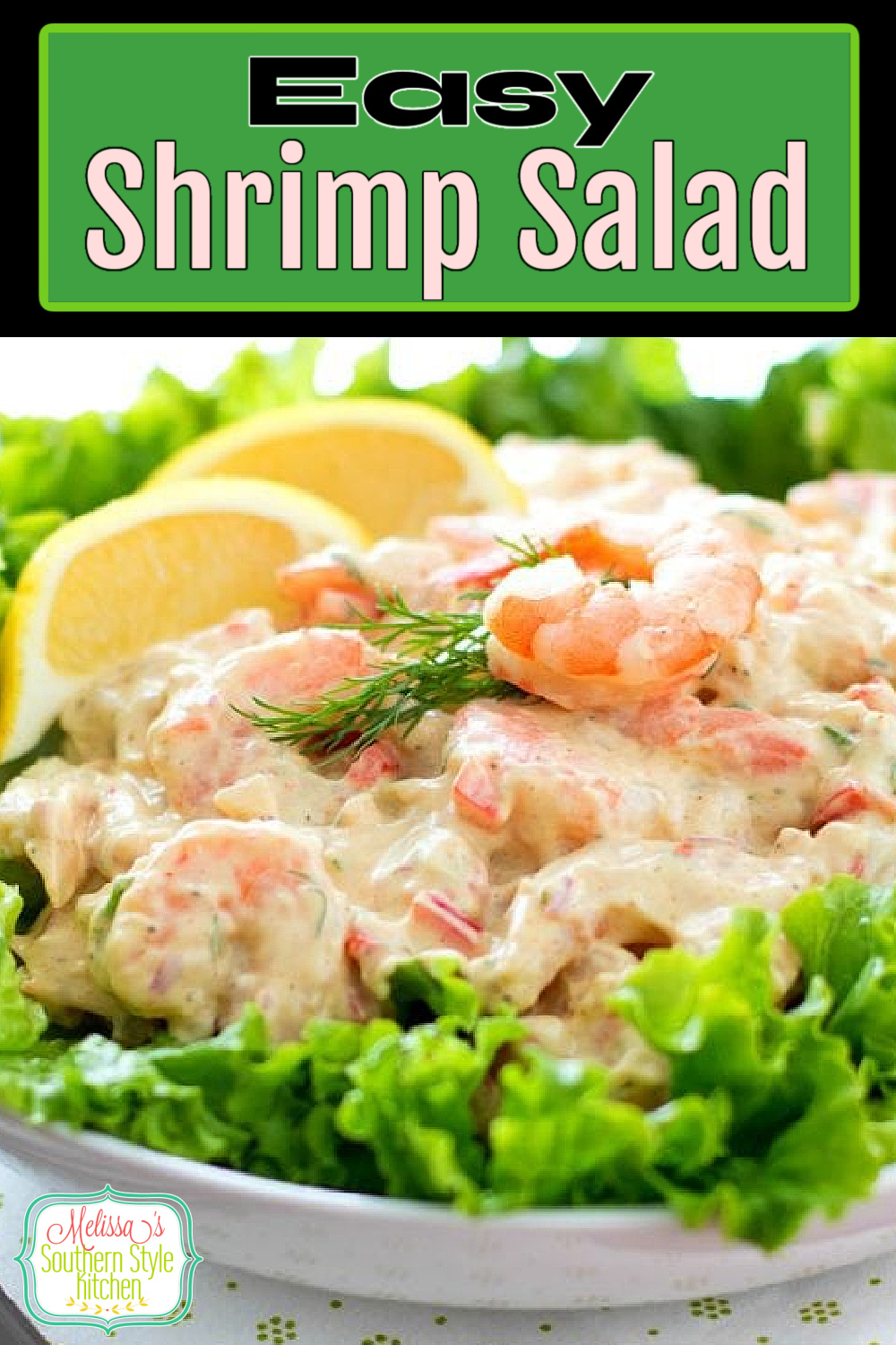 Seafood fans will flip for this kickin' Shrimp Salad #shrimp #shrimpsalad #shrimprecikpes #salads #picnicfood #appetizer #seafood #dinnerideas #partyfood #easyrecipes #southernfood #southernrecipes via @melissasssk