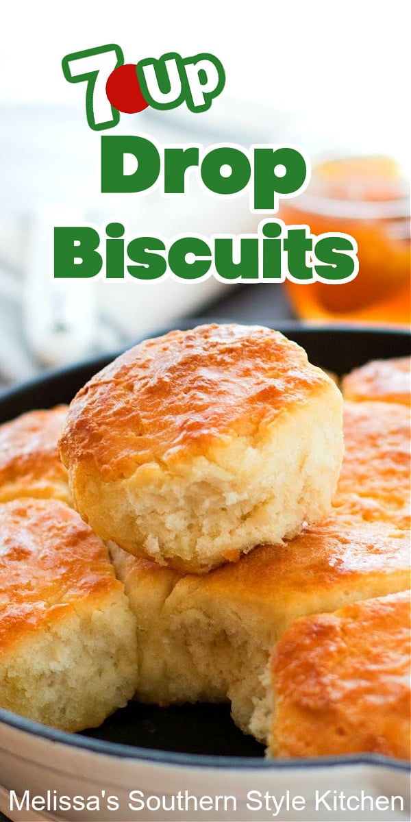 No rolling and cutting is required to make these buttery 7UP Drop Biscuits #dropbiscuits #7UP #biscuitrecipes #breadrecipes #southernbiscuits #southernfood #southernrecipes #brunch #breakfast