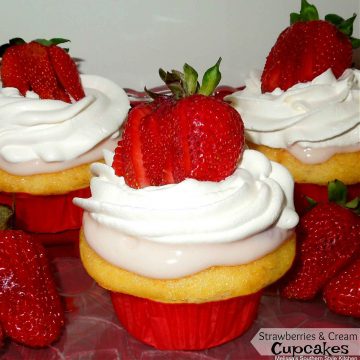 Strawberries and Cream Filled Cupcakes recipe