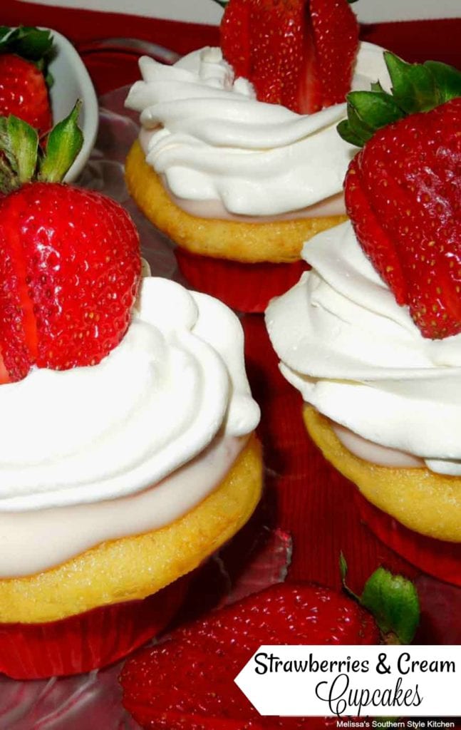 Strawberries And Cream Filled Cupcakes Melissassouthernstylekitchen
