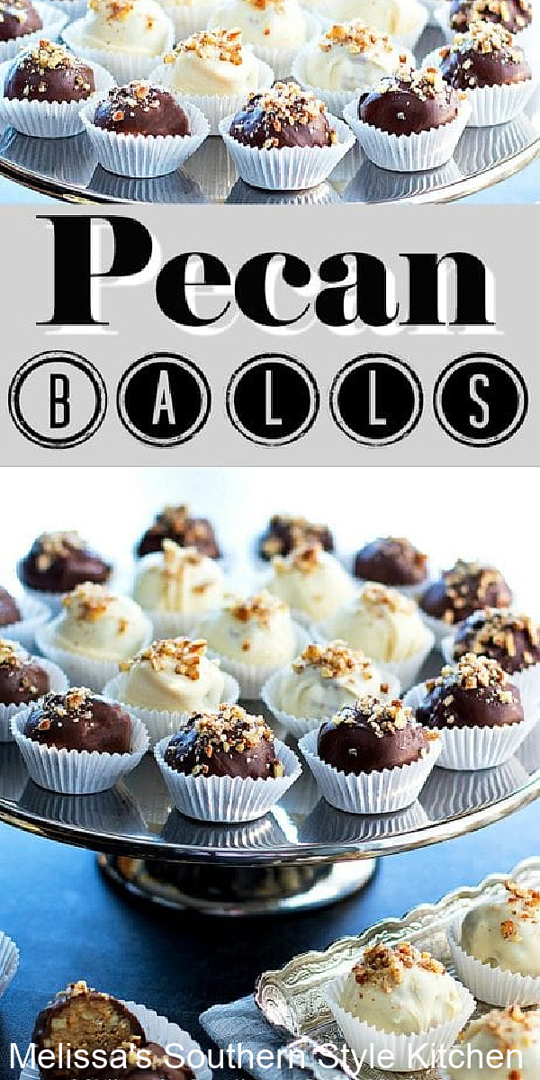 These no bake Pecan Balls are impossible to resist #pecanballs #pecans #candy #christmascandy #pecanballsrecipe #southernfood #Christmascandy #holidayrecipes #southernrecipes #easyrecipes #chocolate #whitechocolate