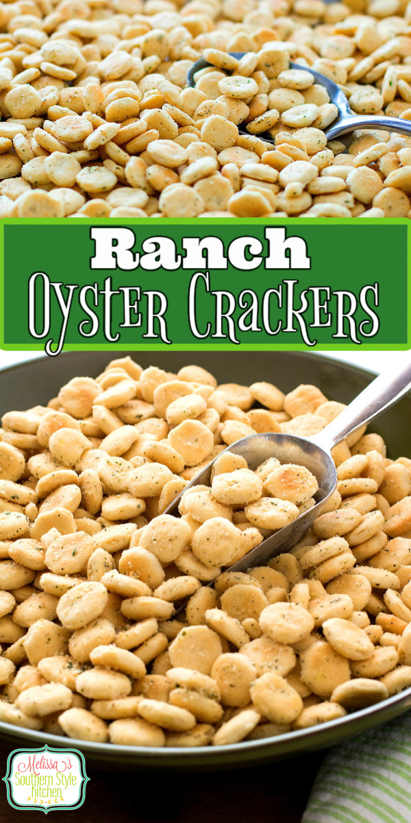 Make these Ranch Seasoned Oyster Crackers to enjoy with soups, chili and stews or homemade gift giving during the holidays #ranchcrackers #homemadecrackers #bestcrackerrecipes #ranchseasonedoystercrackers #oystercrackers #snacks #sidedishrecipes #southernrecipes #outhernfood #appetizers