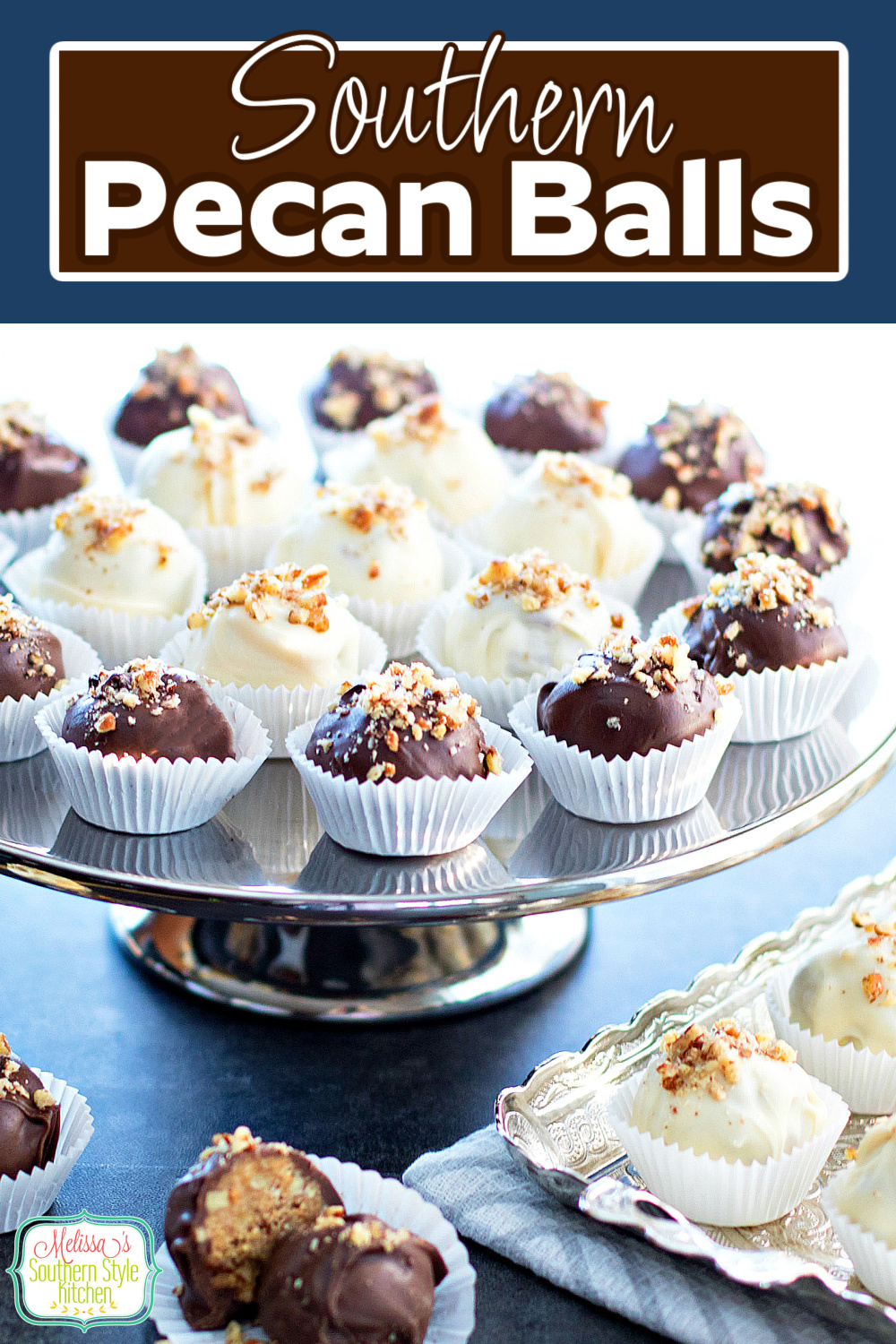 These no bake Pecan Balls are impossible to resist #pecanballs #pecans #candy #christmascandy #pecanballsrecipe #southernfood #Christmascandy #holidayrecipes #southernrecipes #easyrecipes #chocolate #whitechocolate via @melissasssk