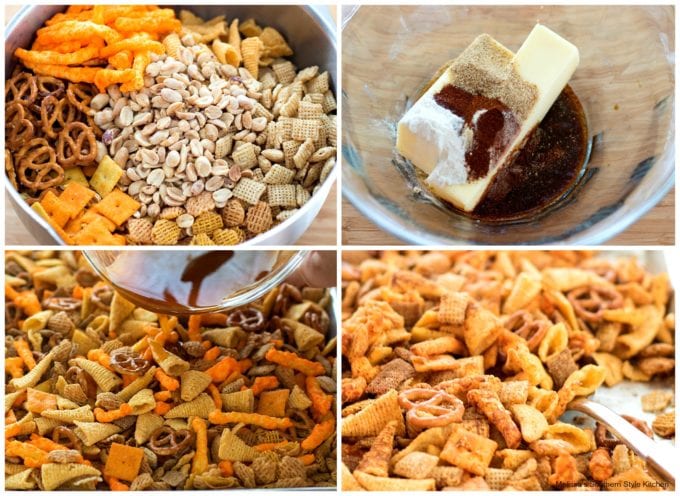 ingredients to make party snack mix