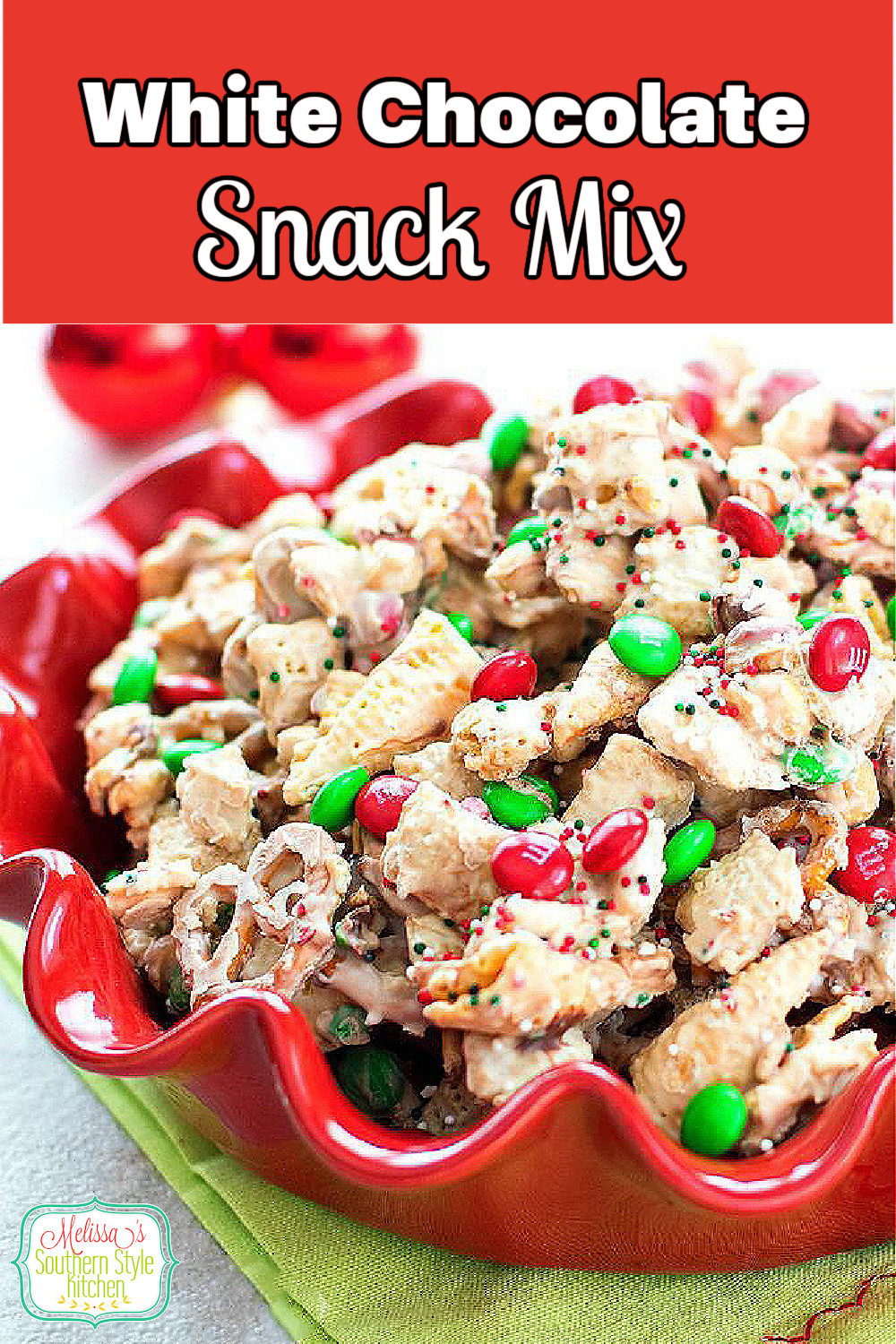 A balanced diet is some of this White Chocolate Holiday Snack Mix in each hand #whitechocolatesnackmix #whitechocolate #snackmix #christmassnacks #holidayreccipes #sweets #desserts #dessertfoodrecipes #chocolate #Christmascandy #holidayrecipes