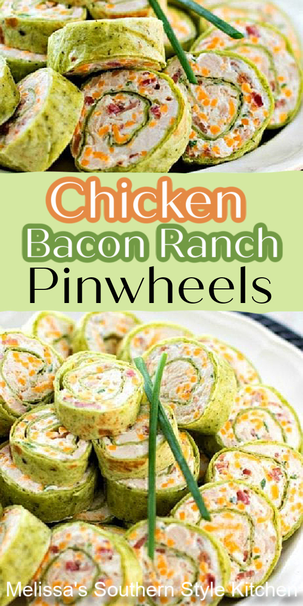 Chicken Bacon Ranch Pinwheels can be enjoyed for your game day snacks, as an appetizer or a hand held holiday starter #chickenbaconranchpinwheels #pinwheels #chickenrecipes #appetizers #chickenbaconranch #bacon #ranchdressing #gamedaysnacks #superbowlrecipes #easyrecipes #southernfood #southernrecipes via @melissasssk